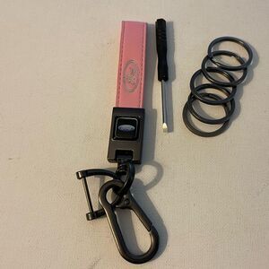 Ford key fob Keychain in Pink leather NWT